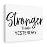 Blue Elephant Stronger than Yesterday - Wrapped Canvas Typography ...